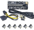 6 Packs PCIe Riser GPU Adapter with 8 Capacitors and LED Lights M6803
