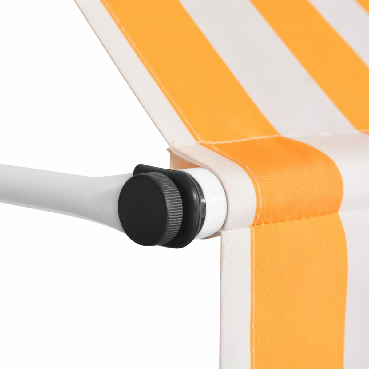 Manual Retractable Awning 59" Orange and White Stripes M701