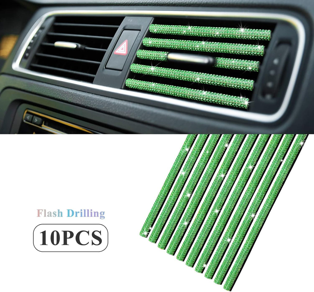 10 Pieces Bling Car Vent Outlet Trim Decoration Strip C459481