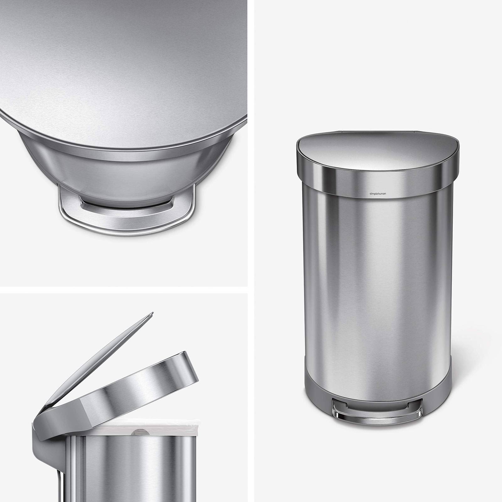 12-Gallon Semi-Round Step Trash Can D31215