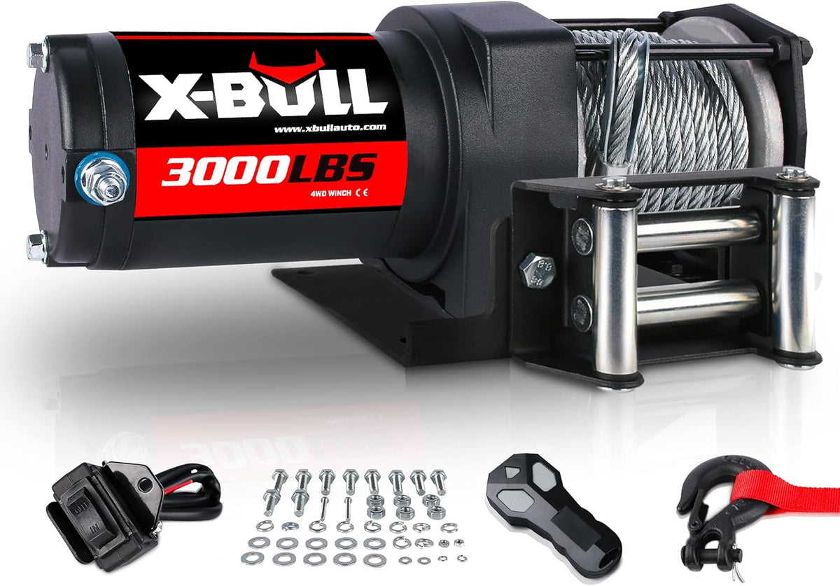3000 lb 12V DC Electric Winch Waterproof Winch with Steel Cable N645