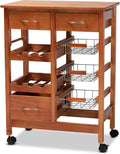 Oak Brown/Silver Trolleys and Carts M5667