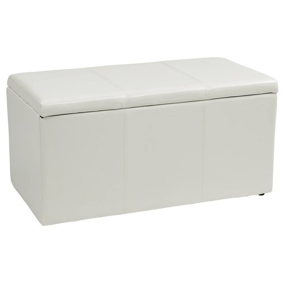 3 Piece Blue Vinyl Ottoman Set O38208