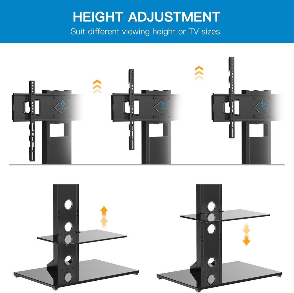Swivel Floor TV Stand with Shelves for 32-65 inch LCD LED TVs, VESA 600x400mm T56271