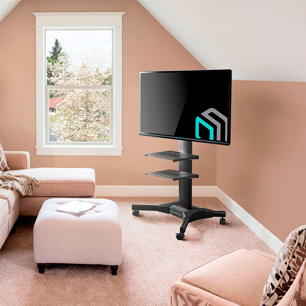 Mobile TV Stand with Wheels for 32-55 Inch TVs with 2 Shelves Height Adjustable L861618