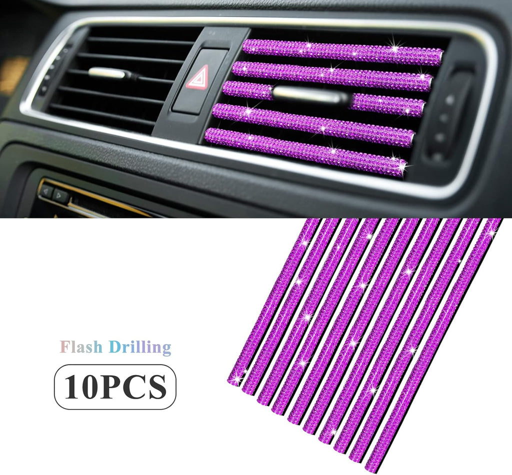 10 Pieces Bling Car Vent Outlet Trim Decoration Strip C459481