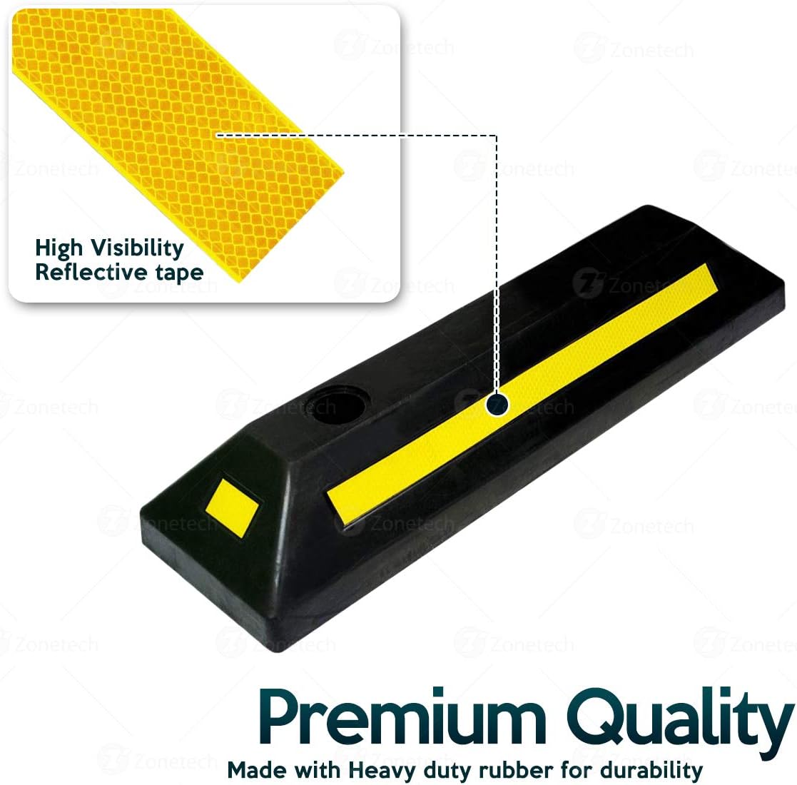 Heavy Duty Rubber Parking Guide 2 Pcs with Reflective Yellow Tape U68490