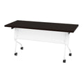 Espresso Flip-Top Training Table 60 x 24 with White Frame W431450