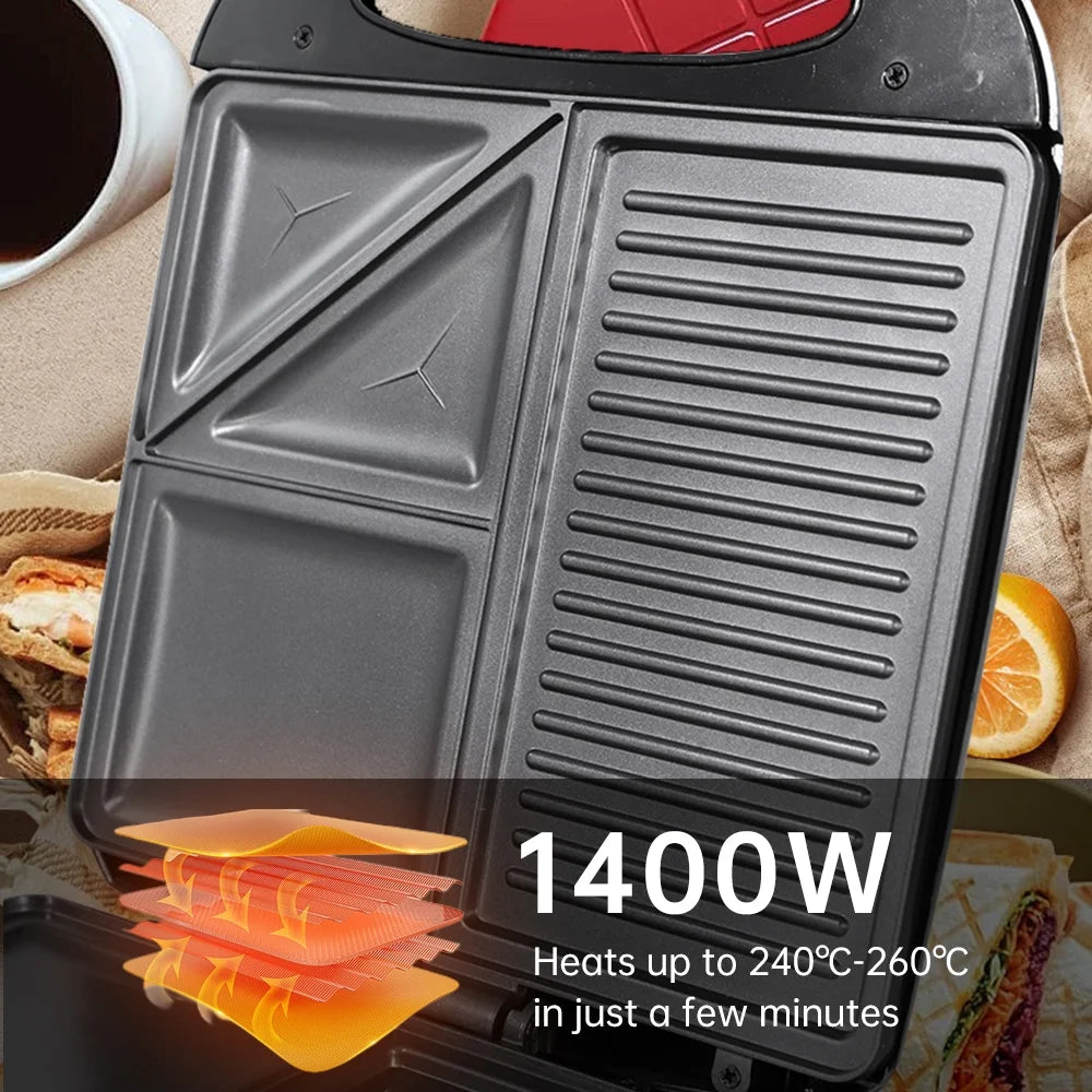 1400W Non-Stick 3in1 Electric Grill Machine X79891