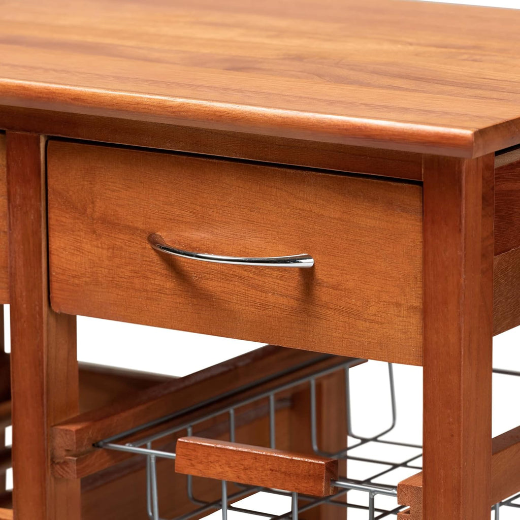 Oak Brown/Silver Trolleys and Carts M5667