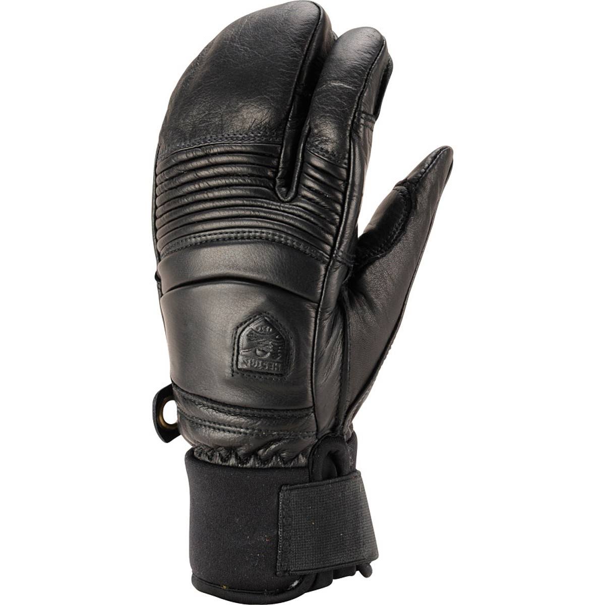 Black 3-Finger Leather Gloves R204