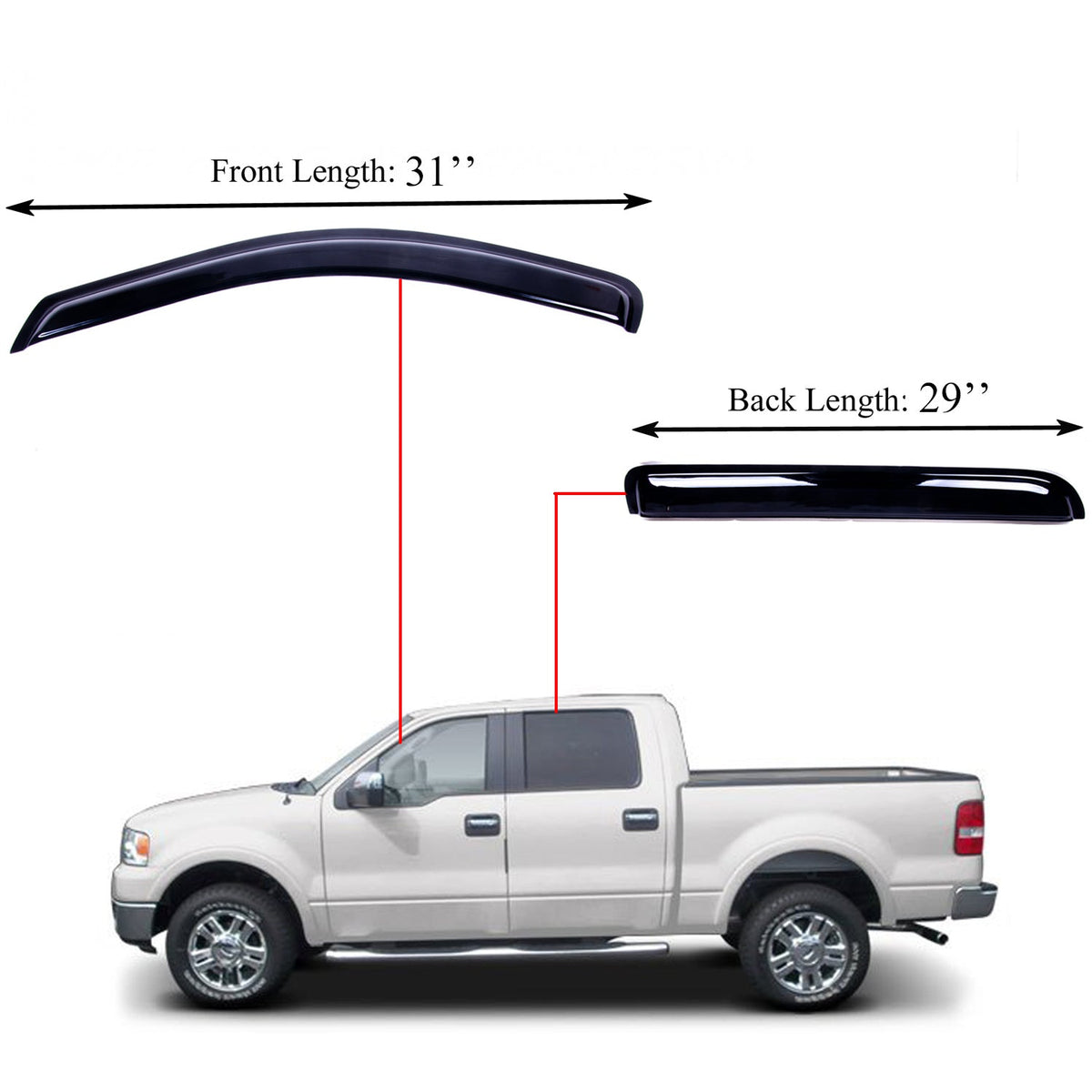 Acrylic Window Visor Sun Rain Deflector Guard D6266