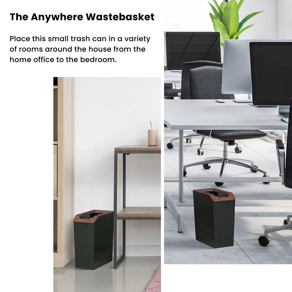 Green 2 Pack Slim Plastic Trash Can with Open Top I435