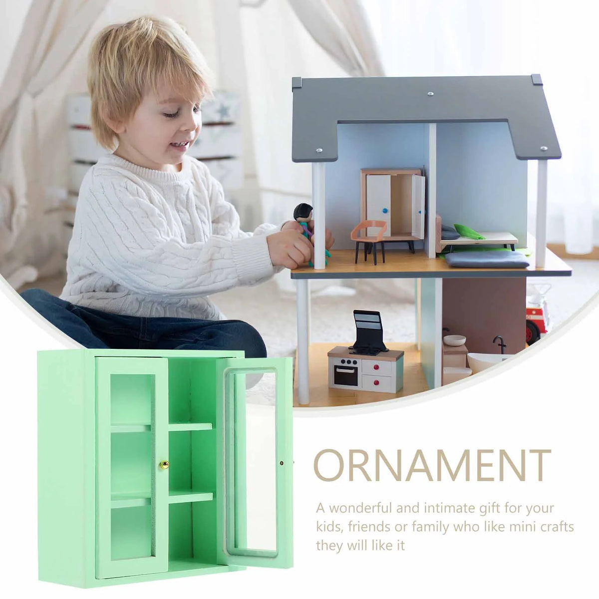 Wooden Miniature Cabinet Model Ornament O308