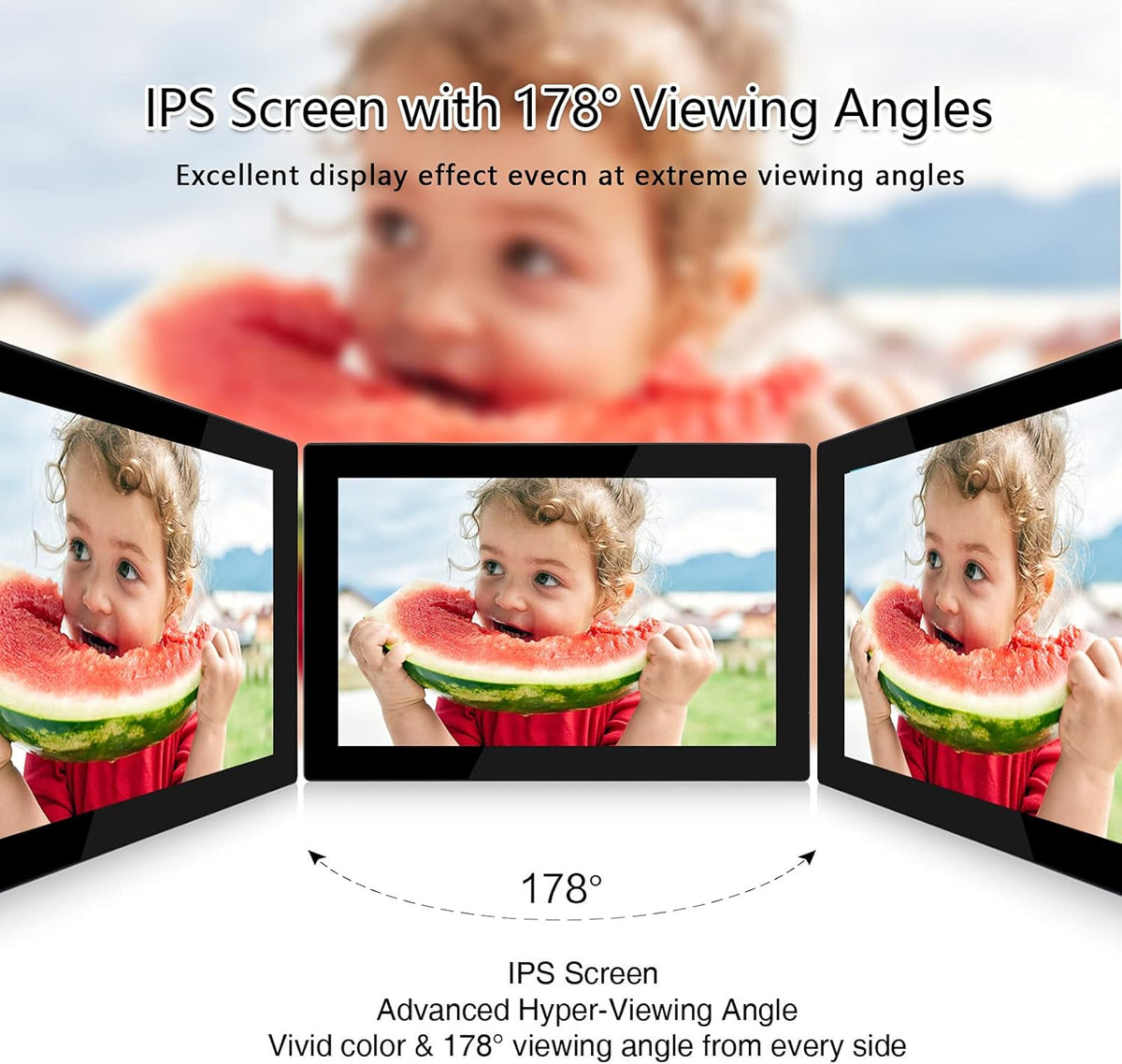 Smart Digital Photo Frame WiFi 10.1 Inch FHD IPS Touch Screen 16GB Storage H766