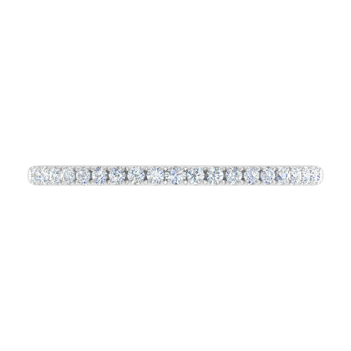 14K White Gold Half Eternity Diamond Wedding Band Ring P563