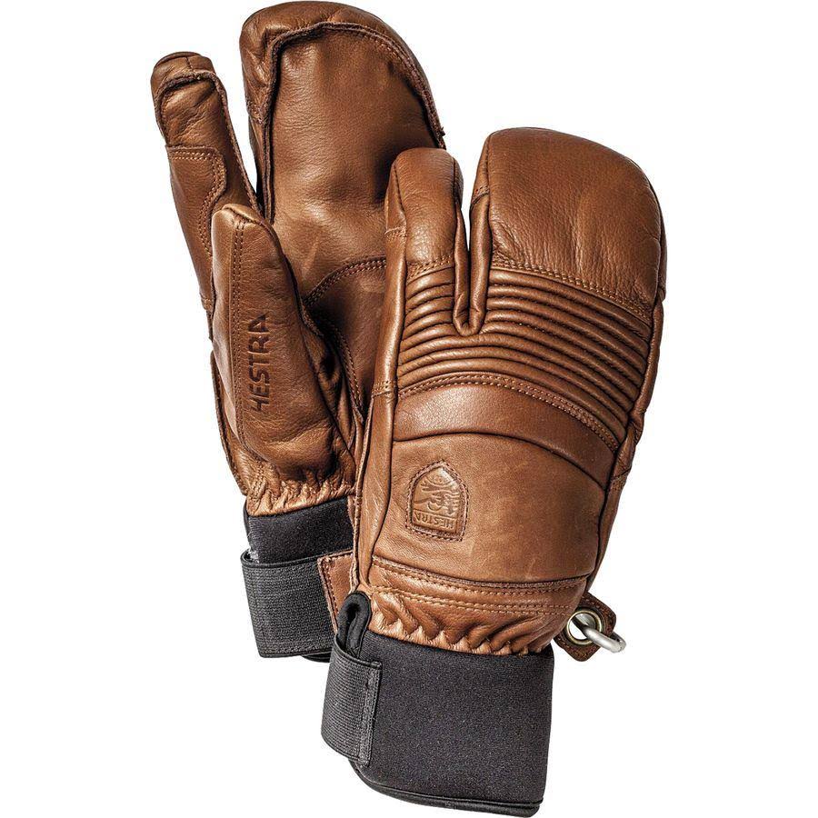 Black 3-Finger Leather Gloves R204