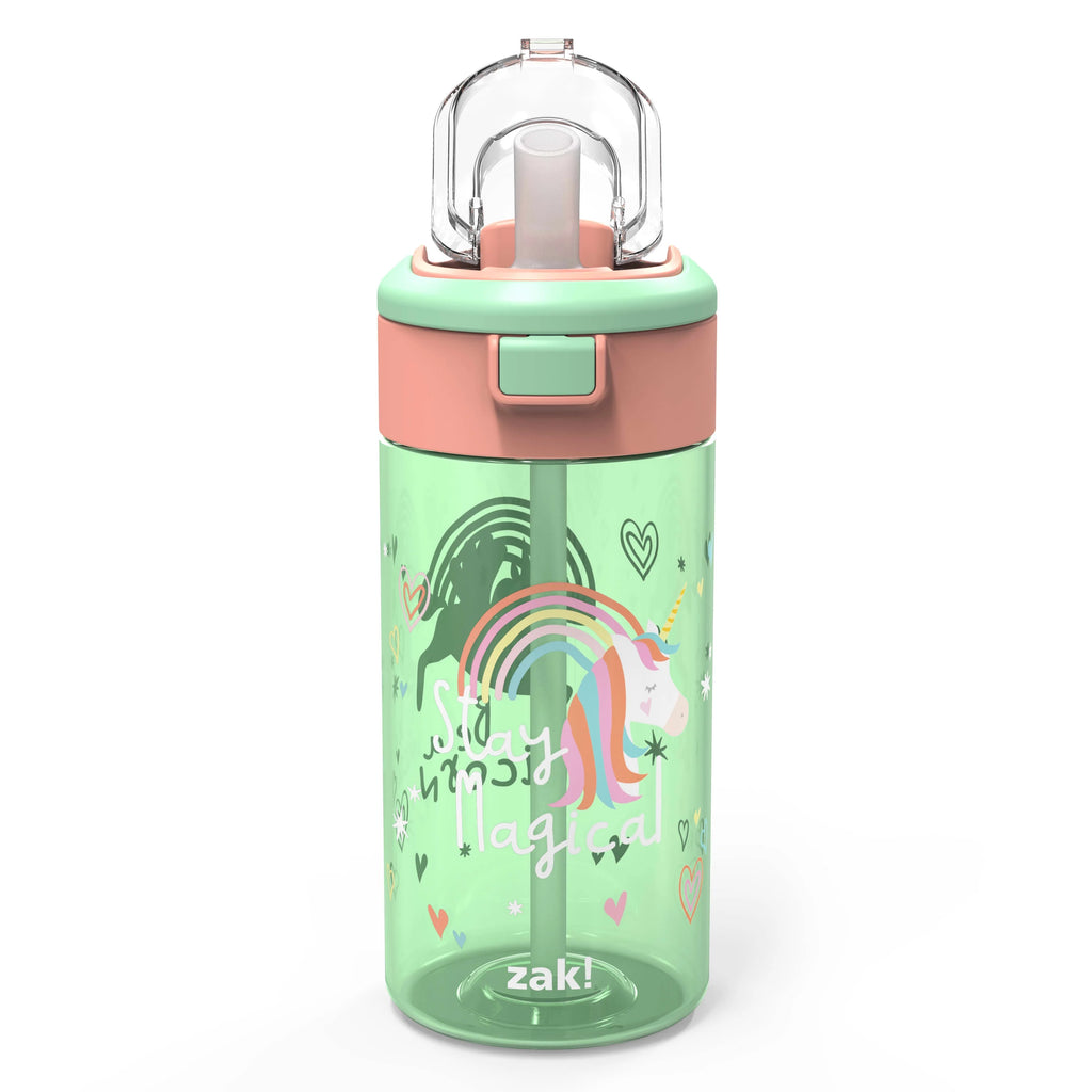18 ounce Reusable Plastic Water Bottle with Push-button lid T63804