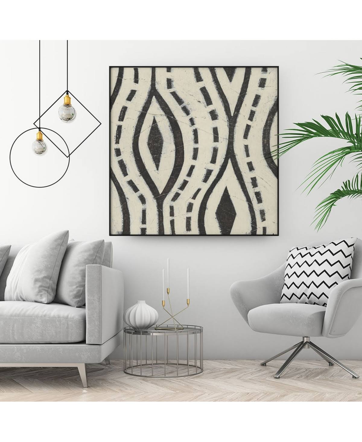 Tan Framed Canvas Art X64116