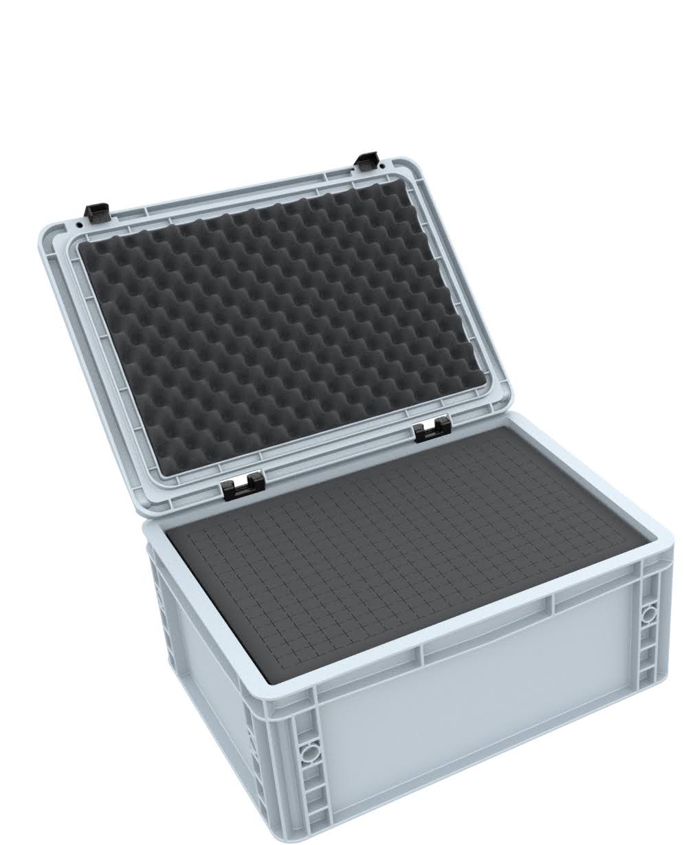 Eurocontainer Case 400 x 300 x 185 mm with Pick and Pluck Foam N642412