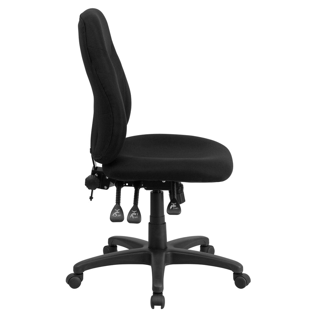 Black Fabric Swivel Ergonomic Chair N168