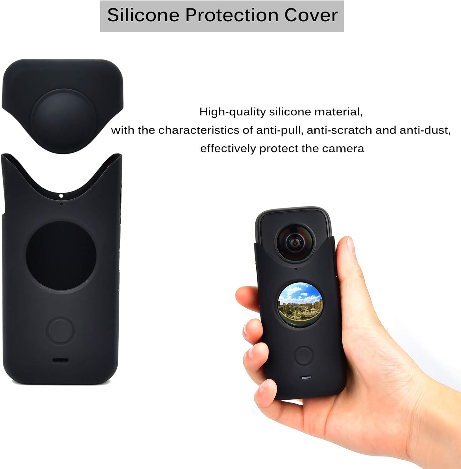 Lens HD Tempered Glass Protective Film (2 Sets) + Panoramic Camera Silicone Protection Cover R711988