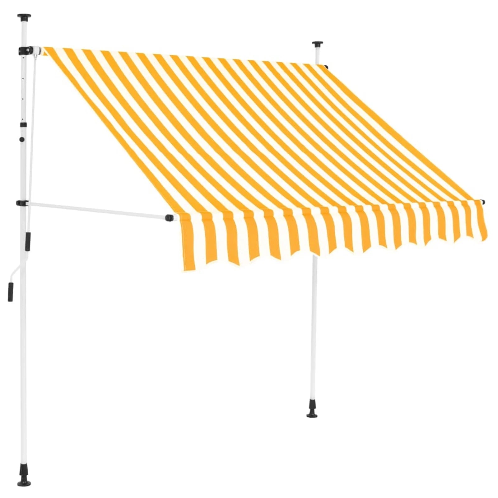 Manual Retractable Awning 59" Orange and White Stripes M701