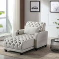 Beige Tufted 3 in 1 Sleeper Sofa with Pillow N689933