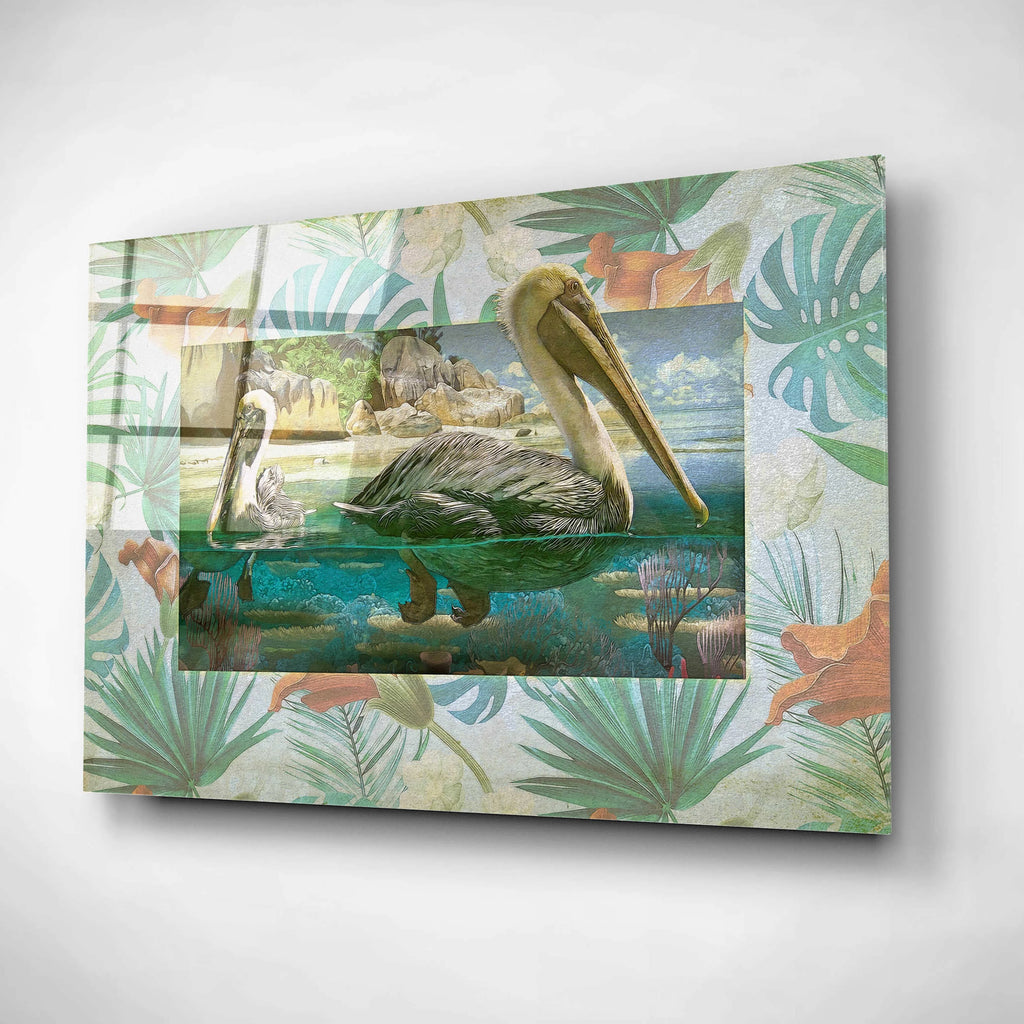 Pelican Paradise Acrylic Glass Wall Art, 16"x12" E2111