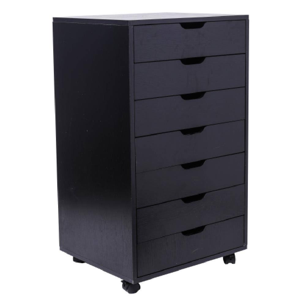 Black 7-Drawer Vertical Desk Cabinet J106