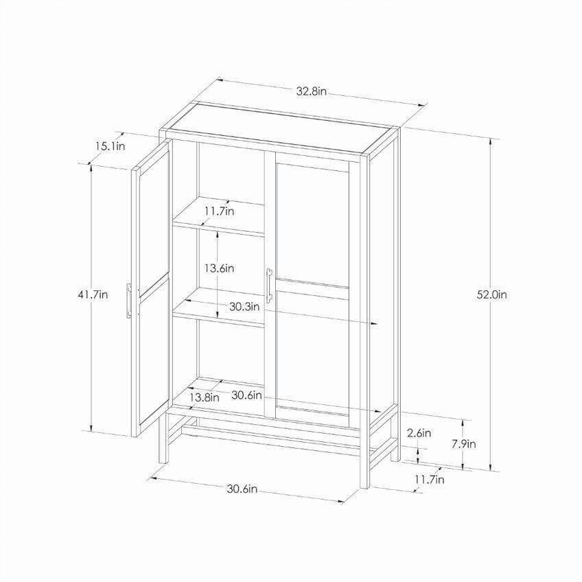 Black Library Cabinet Y272