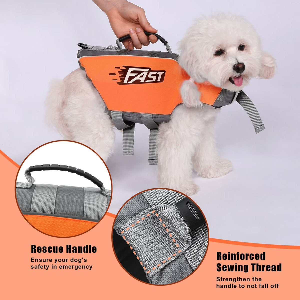 Reflective Dog Life Preserver Vest L7628