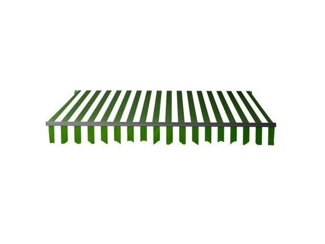 Motorized Retractable Patio Canopy Awning 13x10 Green/White V20724